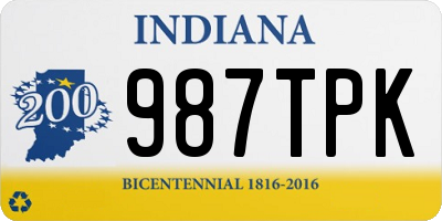 IN license plate 987TPK