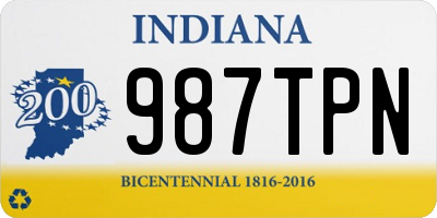 IN license plate 987TPN