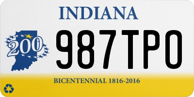 IN license plate 987TPO