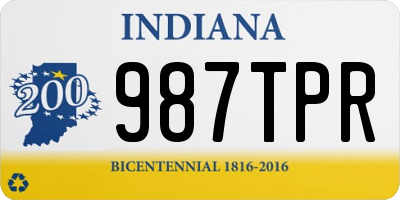 IN license plate 987TPR