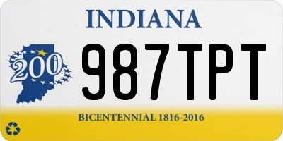 IN license plate 987TPT