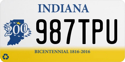 IN license plate 987TPU