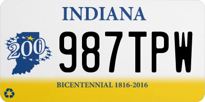 IN license plate 987TPW