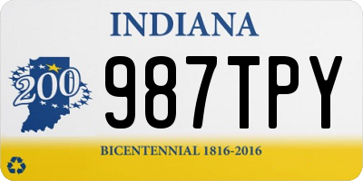 IN license plate 987TPY