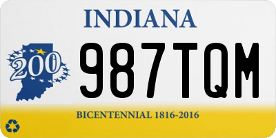 IN license plate 987TQM