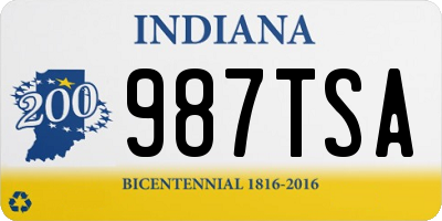 IN license plate 987TSA