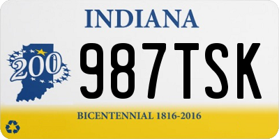 IN license plate 987TSK