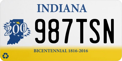 IN license plate 987TSN