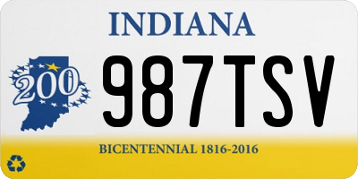 IN license plate 987TSV