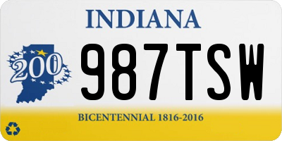 IN license plate 987TSW