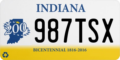 IN license plate 987TSX