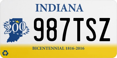 IN license plate 987TSZ