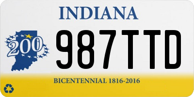 IN license plate 987TTD