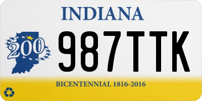 IN license plate 987TTK