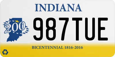 IN license plate 987TUE