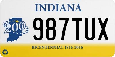 IN license plate 987TUX