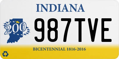 IN license plate 987TVE