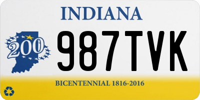 IN license plate 987TVK