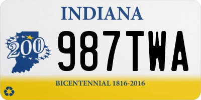 IN license plate 987TWA