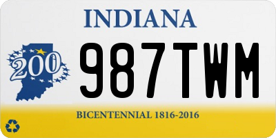 IN license plate 987TWM