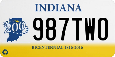 IN license plate 987TWO