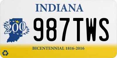 IN license plate 987TWS