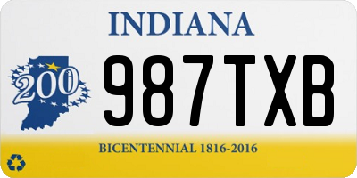 IN license plate 987TXB