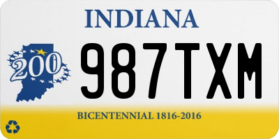 IN license plate 987TXM