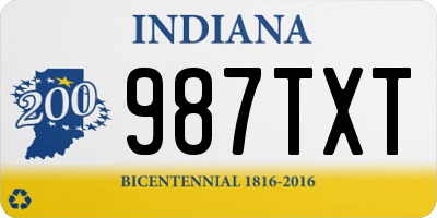 IN license plate 987TXT