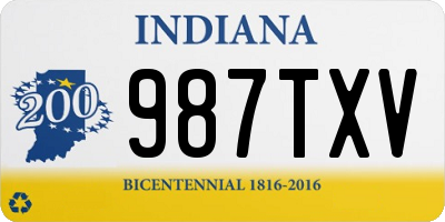 IN license plate 987TXV