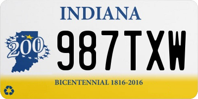 IN license plate 987TXW