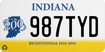 IN license plate 987TYD