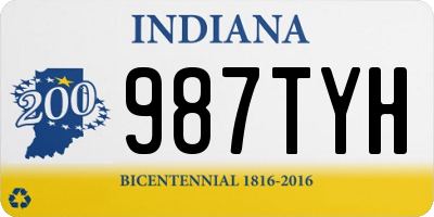 IN license plate 987TYH