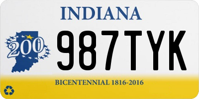 IN license plate 987TYK