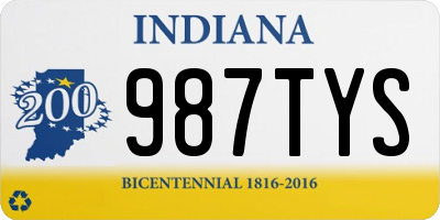 IN license plate 987TYS