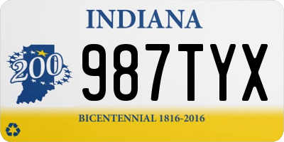 IN license plate 987TYX