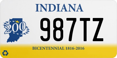 IN license plate 987TZ