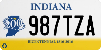 IN license plate 987TZA