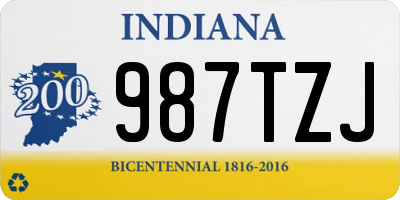 IN license plate 987TZJ