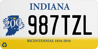 IN license plate 987TZL