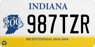 IN license plate 987TZR