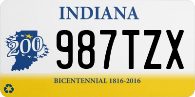 IN license plate 987TZX