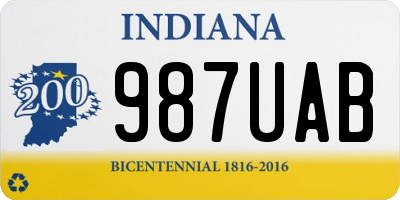 IN license plate 987UAB