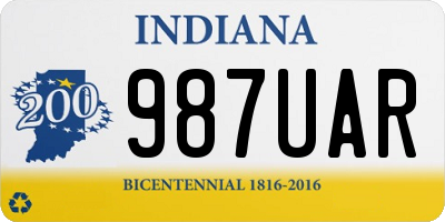 IN license plate 987UAR