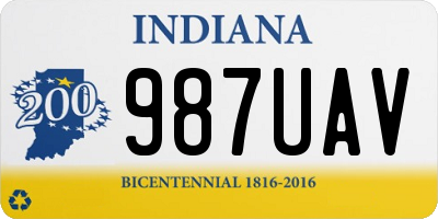 IN license plate 987UAV