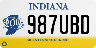 IN license plate 987UBD