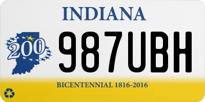 IN license plate 987UBH