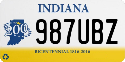 IN license plate 987UBZ