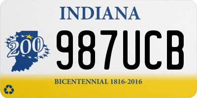 IN license plate 987UCB