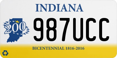 IN license plate 987UCC